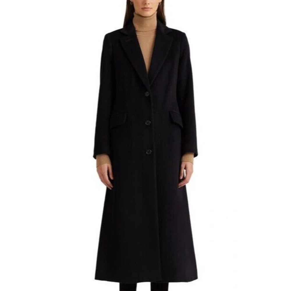 Lauren Ralph Lauren Black Long Trench Coat